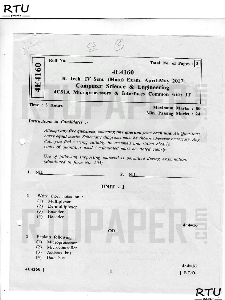2017 Microprocessor and Interface PDF Integrated Circuit Computer