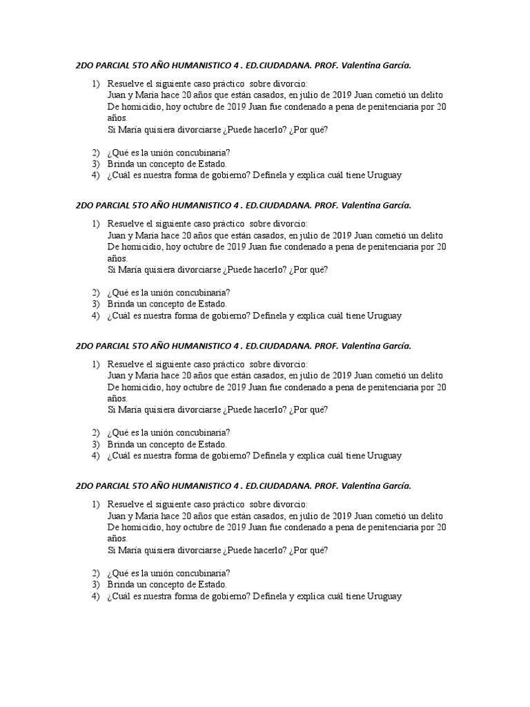 2do Parcial 5to Año Humanistico 4 PDF