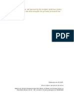 Da Garantia Da Ordem Publica Como Fundamento de Decretacao Da Prisao Preventiva PDF