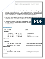 Course: Duration: Objectives:: Marketing Strategies and Company Policies Program For An Automobile Company 5 Days