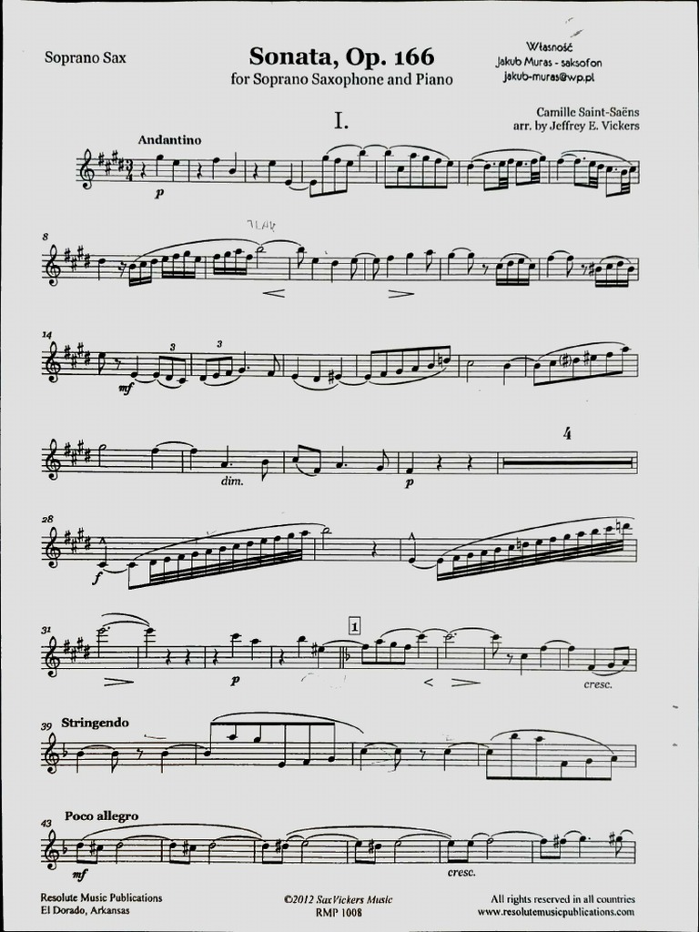 Saint Saens Oboe Sonata PDF PDF