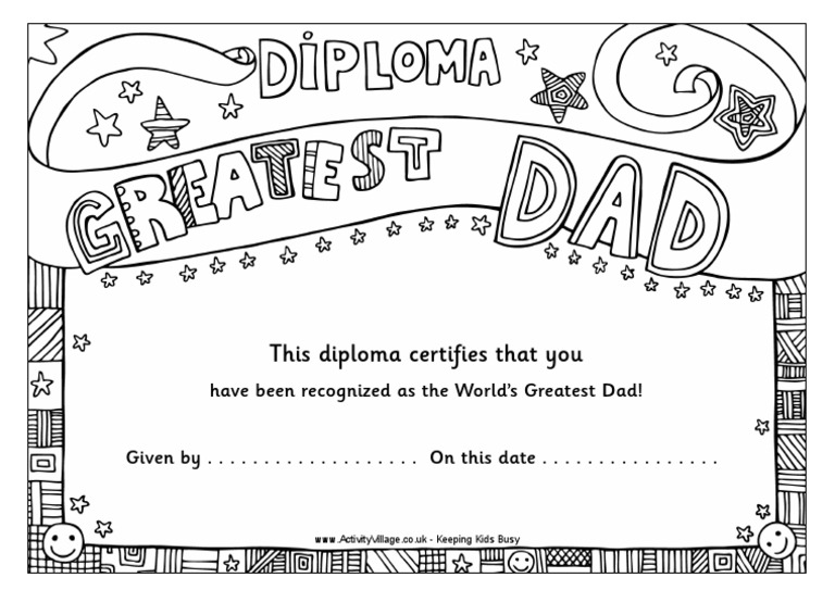 Worlds Greatest Dad Diploma Us | PDF