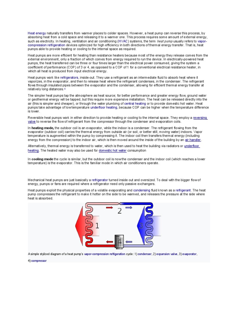 Understanding Heat Pumps and Their Efficiency | PDF | Heat Pump | Heat ...