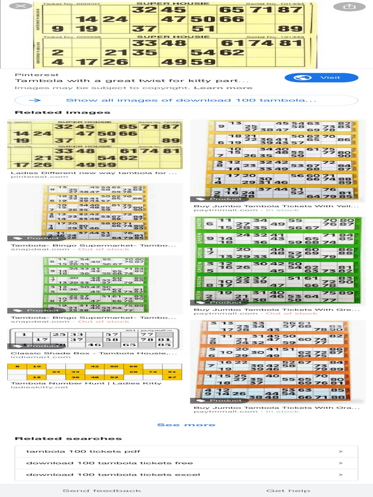 100 tambola tickets pdf google search pdf pdf microsoft excel download