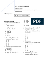 2 Matemática Ecuación Cuadrática PDF