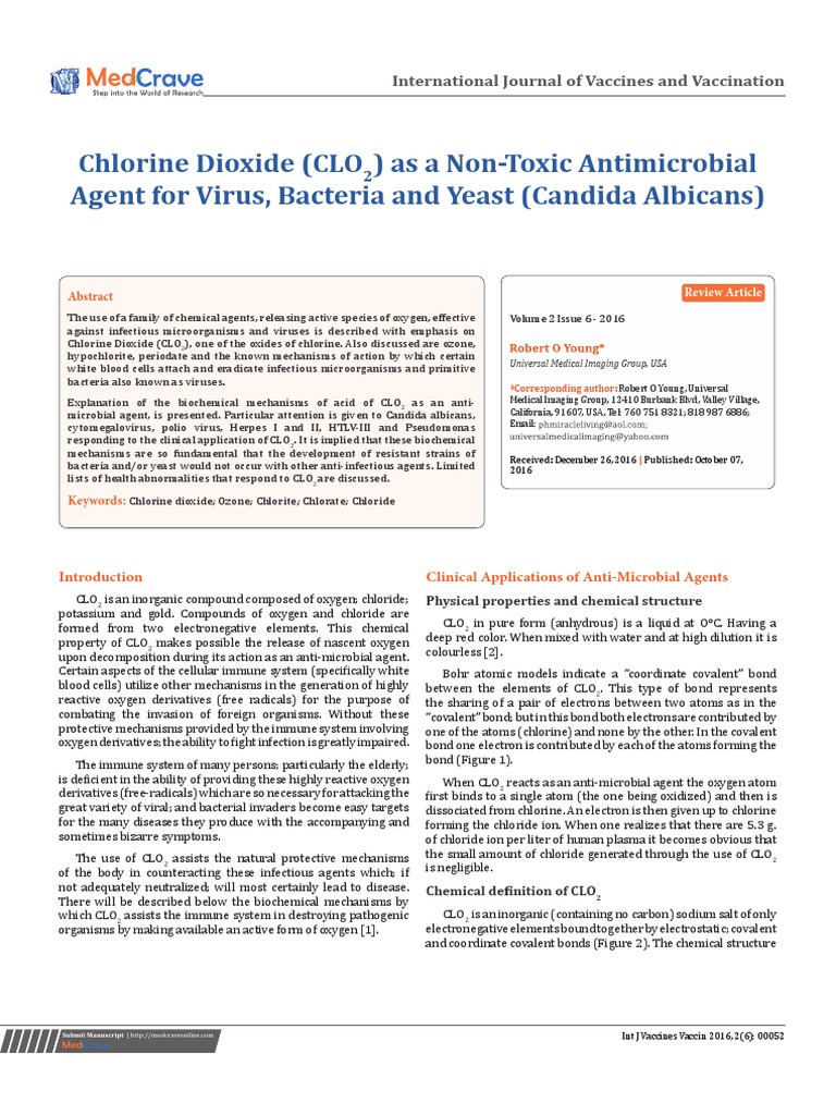 Chlorine Dioxide (CLO2) As A Non-Toxic Antimicrobial (IJVV-02-00052.PDF ...