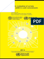 Safety Evaluation of Certain Food Additives and Contaminants