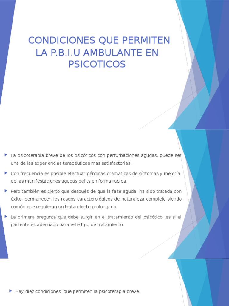 Pbiu en Psicoticos Ambulantes | PDF | Psicoterapia | Psicosis