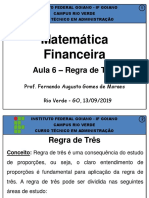 Matemática Financeira - Regra de Três