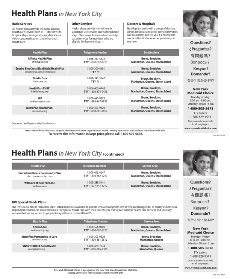New York Medicaid Health Plans Guide | PDF | New York City | Medicaid