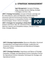 Course Topics-Strategic Management: UNIT 1 Nature of Strategic Management: Concept of Strategy