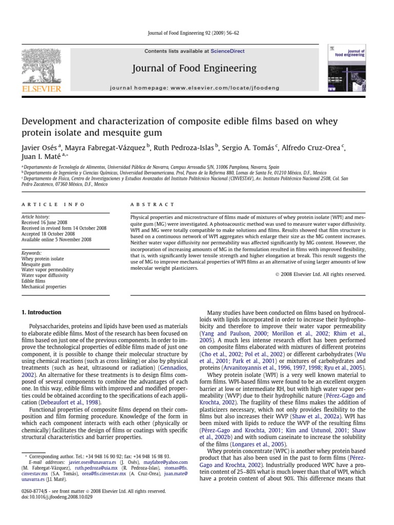 Development and Characterization of Composite Edible Films Based On ...