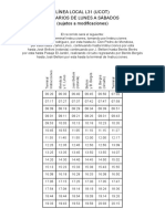 Horarios Linea l31 Ucot