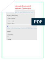 Evidencia de Conocimiento 2 Cuestionario Tipos de Costos