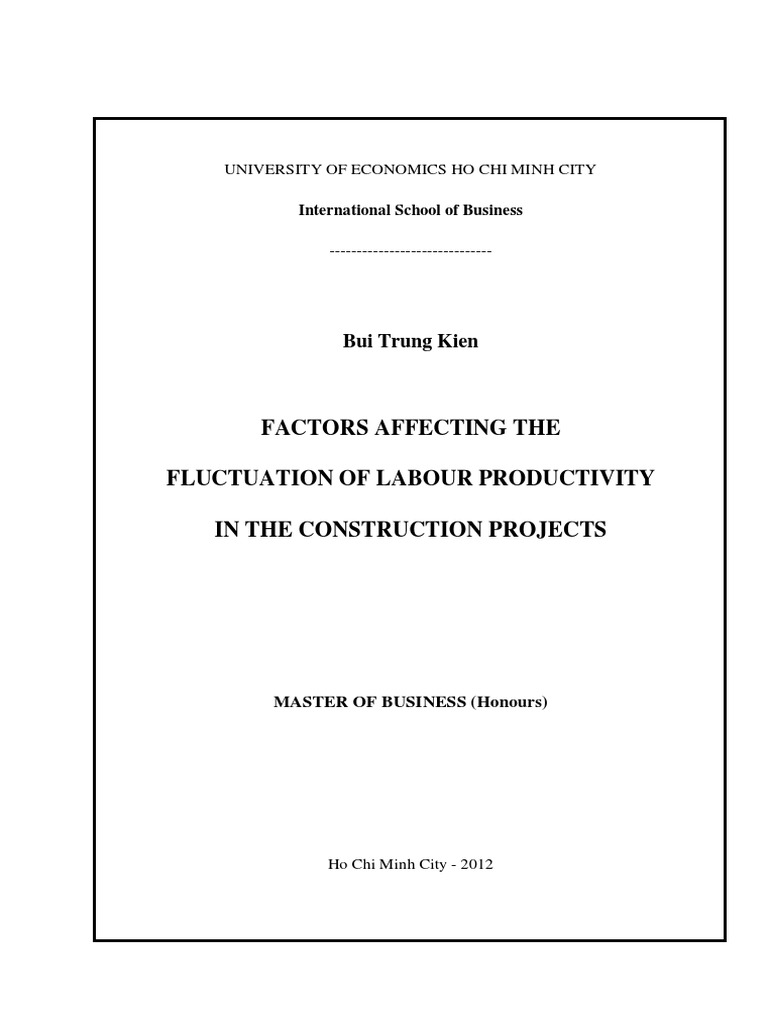 Labor Productivity Factors in Construction | PDF | Gross Domestic ...