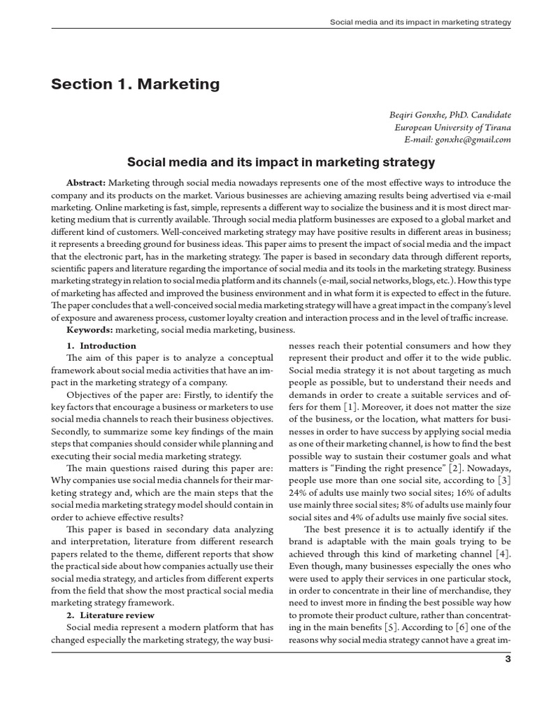 Social Media's Impact on Marketing Strategy | PDF | Social Media ...