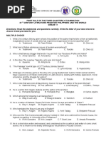 THIRD QUARTERLY EXAMINATION 21st Cent First Half