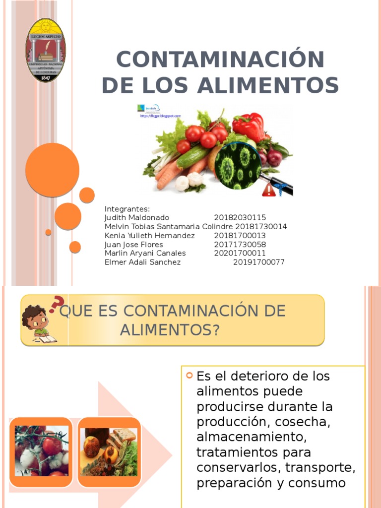 Contaminación de Los Alimentos | PDF | Alimentos | Contaminación
