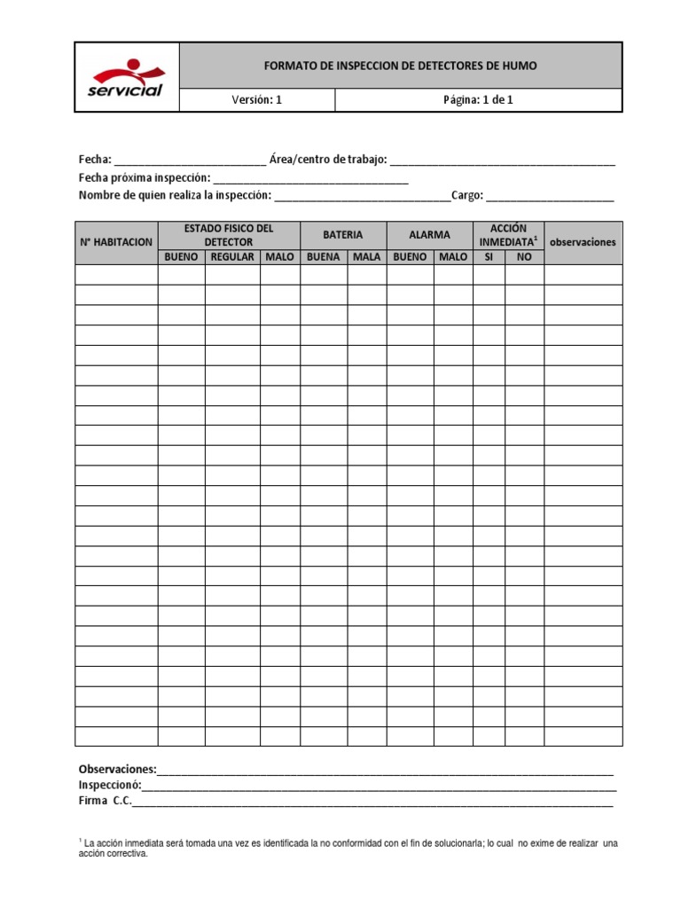 Formato de Detectores de Humo PDF PDF