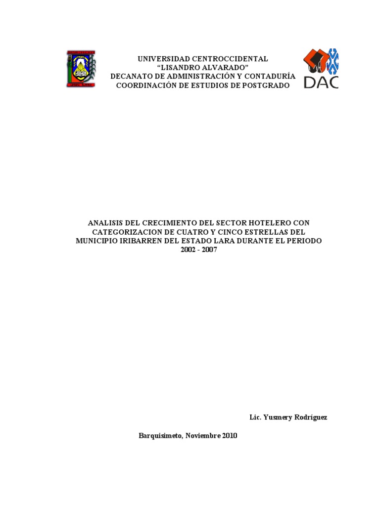 Tesis De Turismo Turismo Hotel