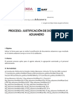 Justificación de Documento Aduanero