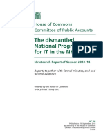 The Dismantled National Programme For IT in The NHS: House of Commons Committee of Public Accounts