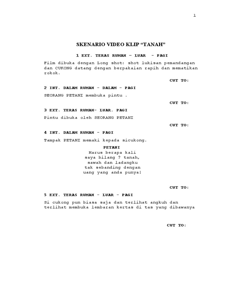 Skrip Video Clip Tanah | PDF