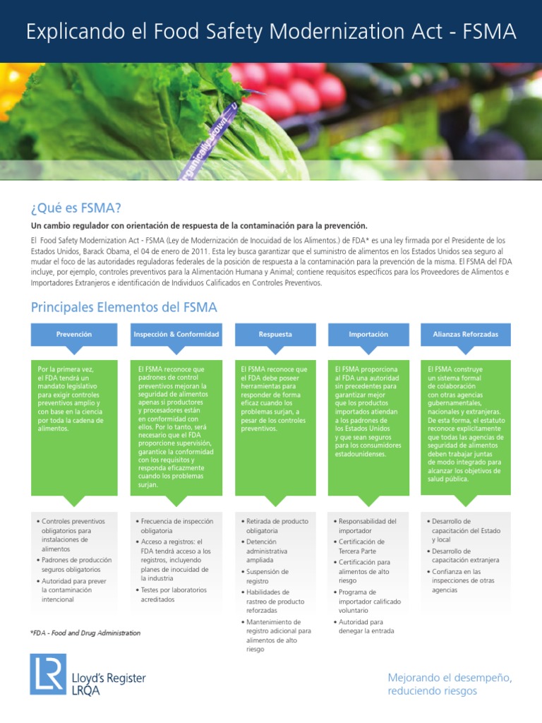 Fsma PDF | PDF | Análisis de Riesgo y Puntos Críticos de Control ...