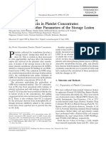 Plasma Glycocalicin Levels Rise Consistently in Stored Platelet Concentrates