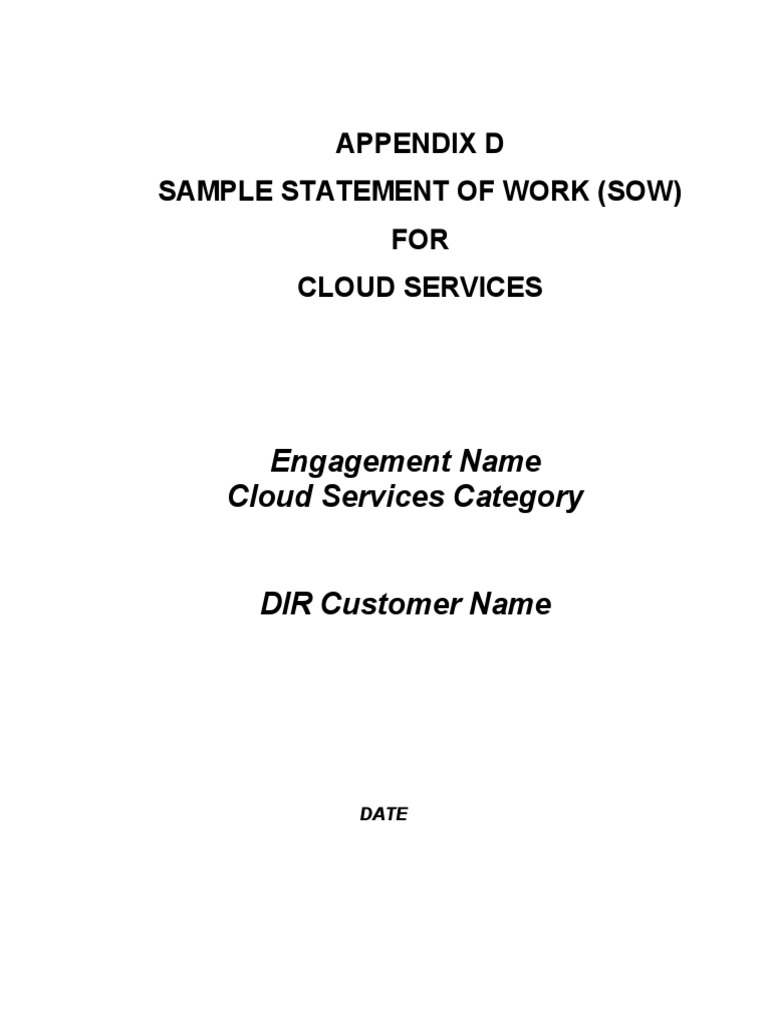 Cloud Services Statement of Work Sample | PDF | Cloud Computing ...