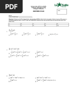 Integral Calculus Midterm Exam