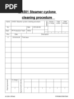 101.S-4501 Steamer Cyclone Cleaning Procedure