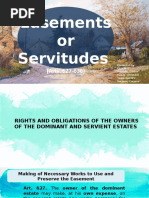 Easements or Servitudes: (Arts. 627-636)