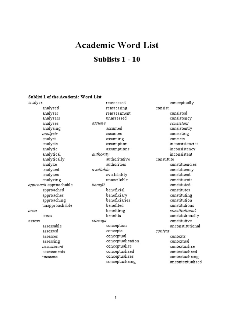 Academic Ielts Word List | PDF | Hypothesis | Economics