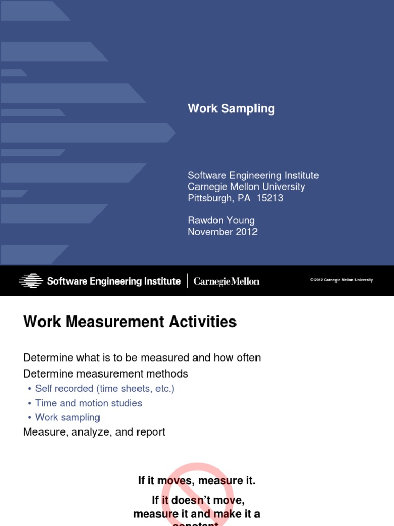 Work Sampling: Software Engineering Institute Carnegie Mellon ...