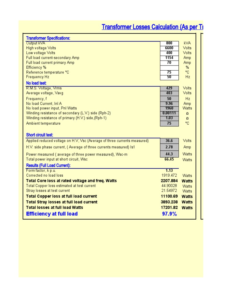 Transformer Losses and Efficiency Analysis | PDF | Transformer | Amplifier