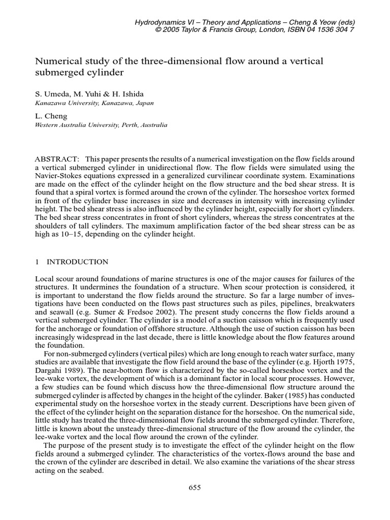 Numerical Study of The Three-Dimensional Flow Around A Vertical ...