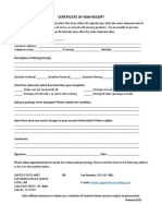 Certification of Non Receipt Form 061818 PDF