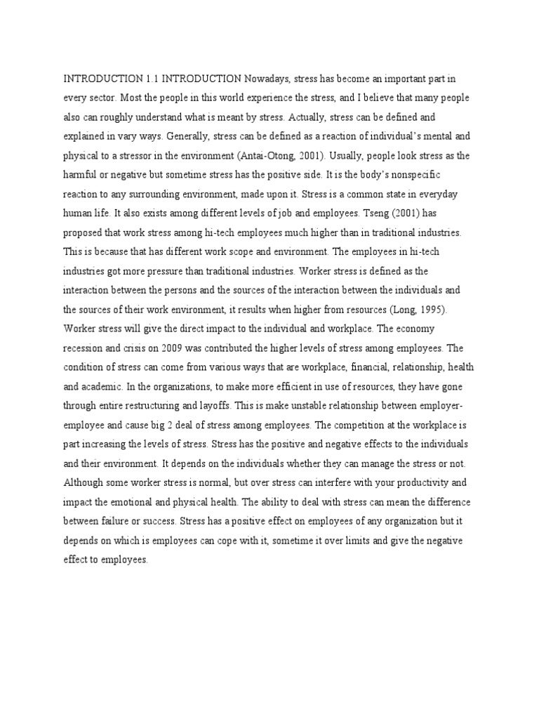 Impact of Stress on Worker Performance | PDF | Occupational Stress ...