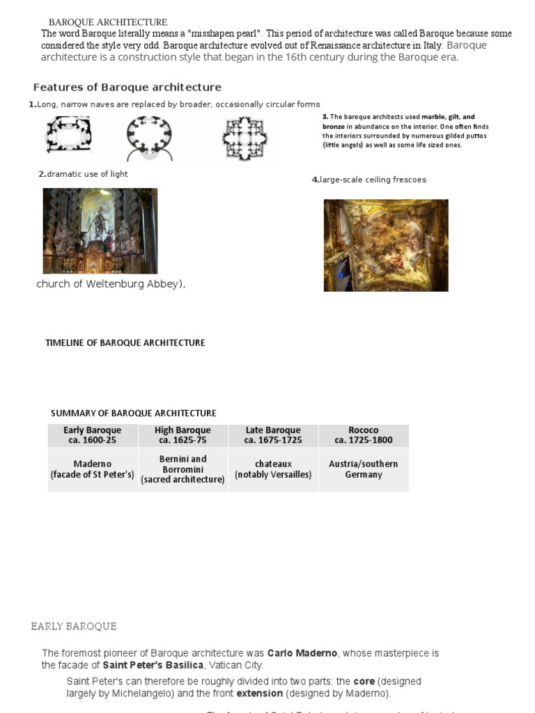 Baroque Architecture Overview | PDF | Baroque | Western Art
