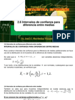 2.6 Intervalos de Confianza para Diferencia Entre Medias - Dr. Jose A. Sarricolea Valencia