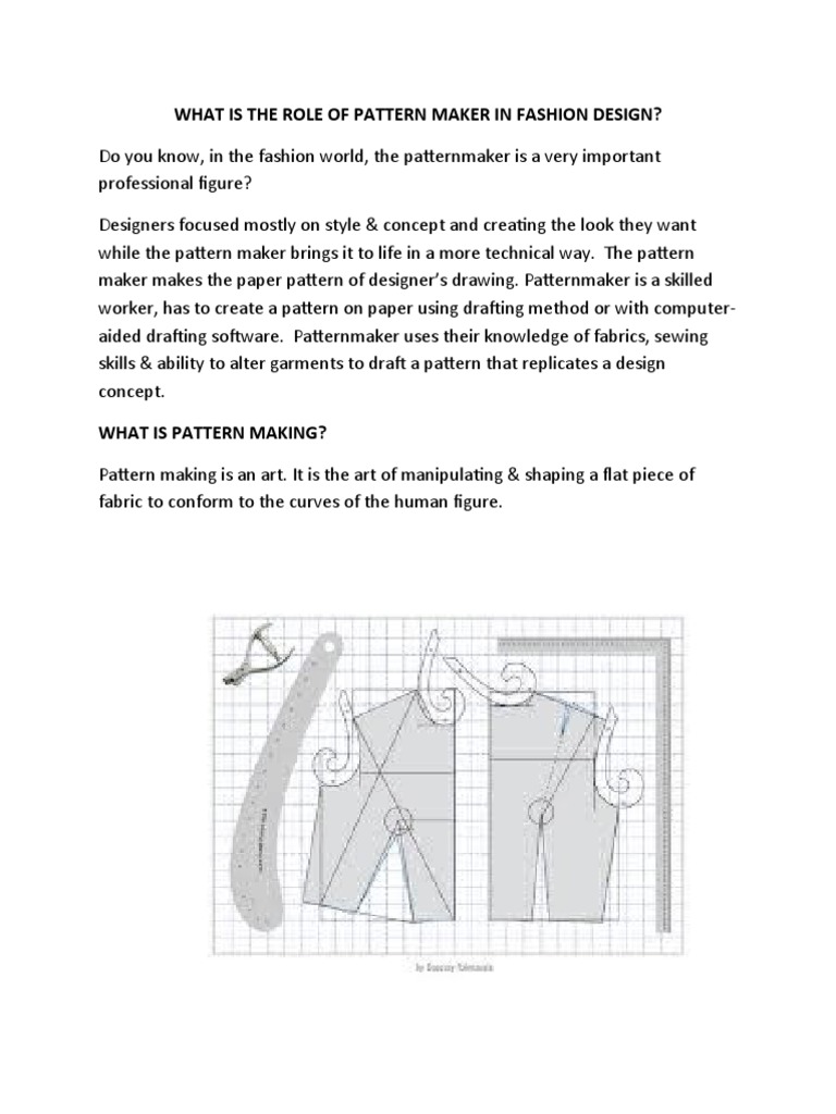 What Is The Role of Pattern Maker in Fashion Design? PDF Clothing