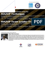 HAZOP Technique HAZOP Team Leader Training: 19 - 21 October 2020 - Kuala Lumpur, Malaysia