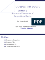 Introductiontologic Syntax and Semantics of Propositional Logic