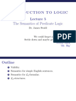 Introductiontologic The Semantics of Predicate Logic: Dr. James Studd
