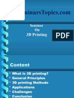 Seminar On: 3D Printing
