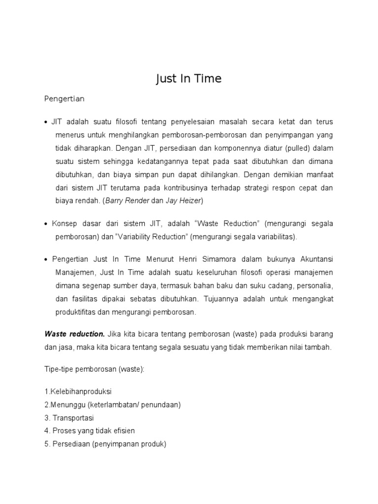 Just in Time | PDF