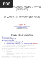 Electromagnetic Fields & Waves (BEB20303) Chapter 1: Electrostatic Field