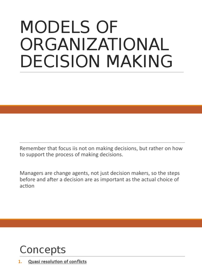Behavioral Models of Organizational Decision Making | PDF