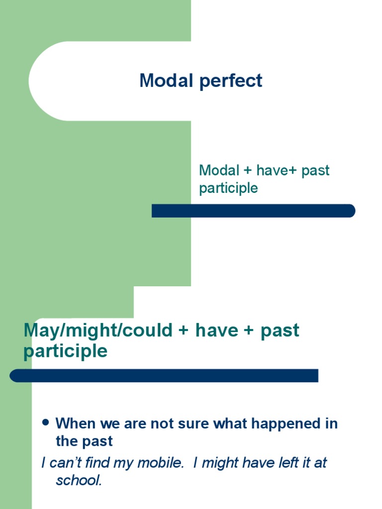 Modal Perfect: Modal + Have+ Past Participle | PDF